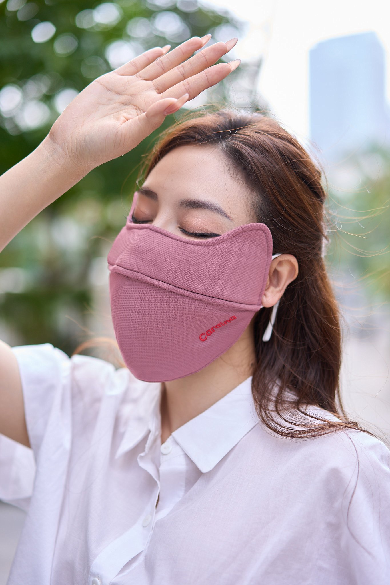 Mô tả Khẩu trang CARDINA chống tia UV lõi bông hoạt tính lọc không khí làm mát thiết kế che vùng da mắt nhạy cảm 4KTKK01 - 5