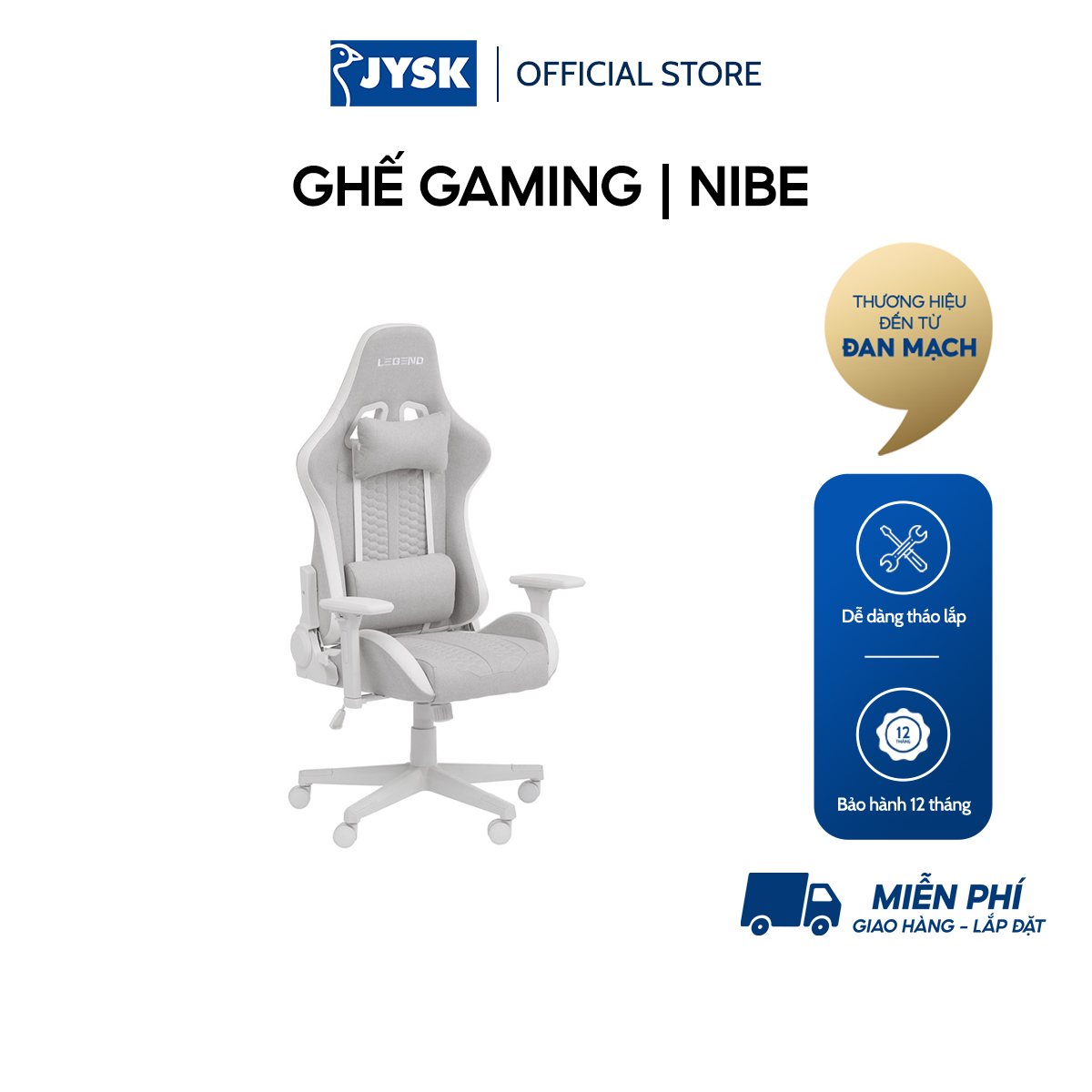 Gh gaming JYSK Nibe polyester tr ng be R70xS70xC126 136cm Shopee Vi t Nam