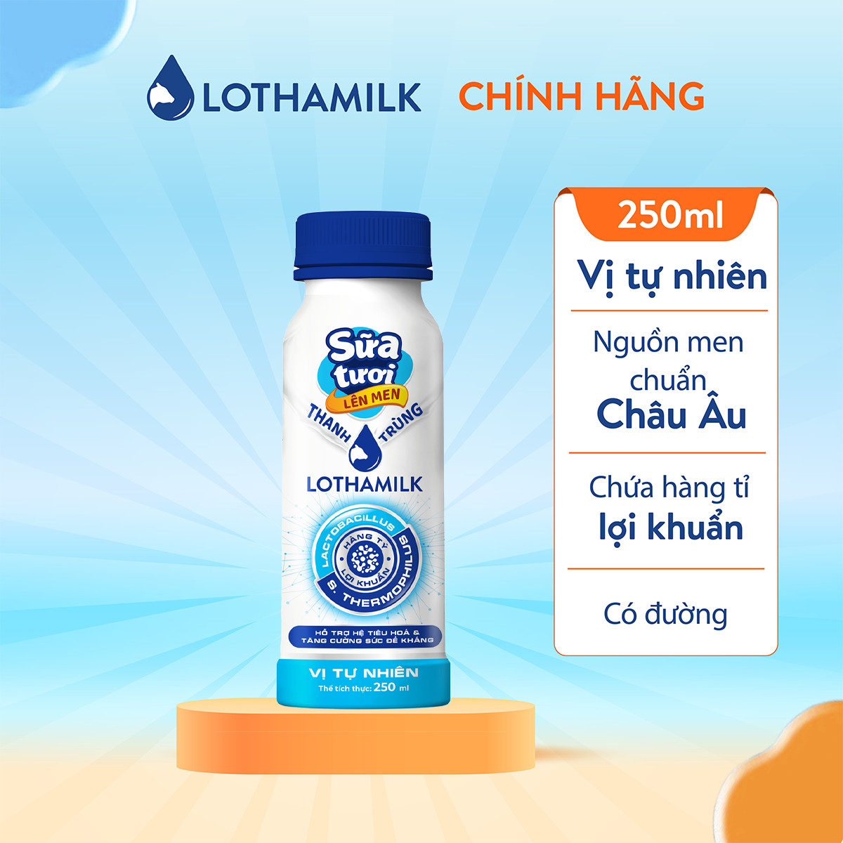 Mô tả Sữa tươi lên men Lothamilk chai 250ml - 1