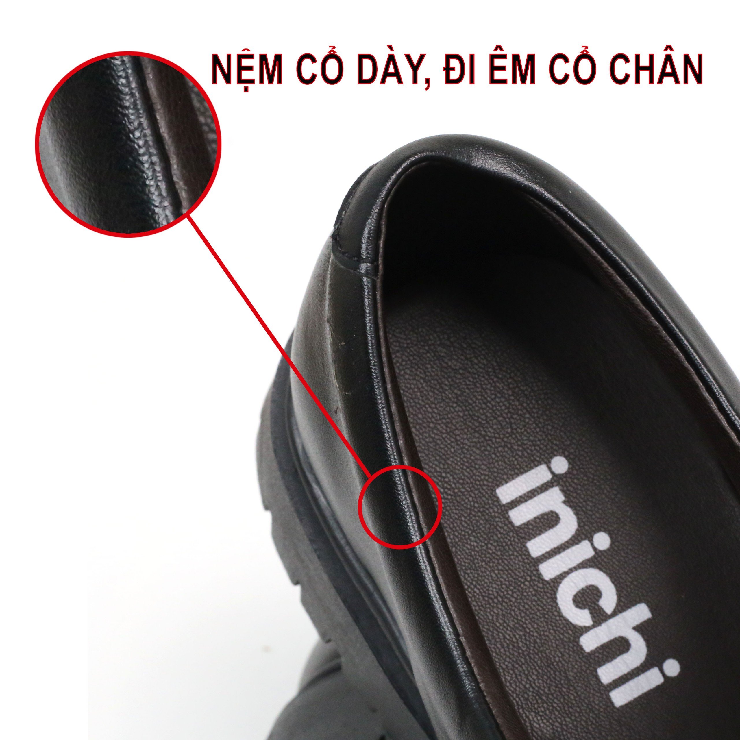 Mô tả Giày chunky derby da cột dây thời trang INICHI G1112 da lì may đế chắc chắn - 4