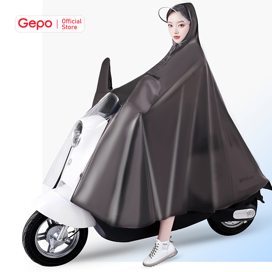 Mô tả Áo mưa đi xe máy che phủ toàn thân vành đôi chắn nước, dễ dàng sử dụng điện thoại - 2