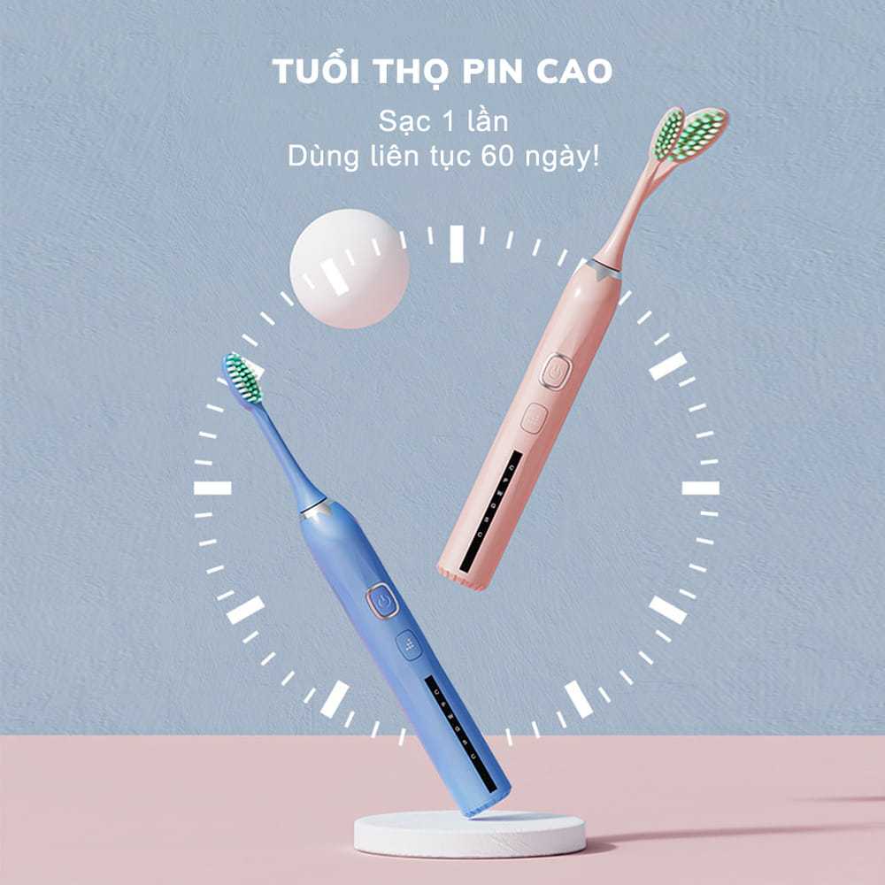 Mô tả Bàn chải điện đánh răng cao cấp HOKU 5 tốc độ, bản nâng cấp mạnh mẽ nhất, pin 1200MAH chống thấm nước BCD07 - 5