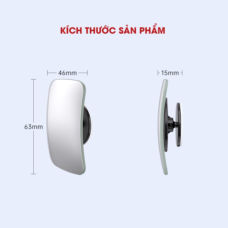 Mô tả Gương cầu lồi ô tô xoay 360 độ cỡ lớn hình chữ nhật soi điểm mù, phụ kiện oto xe hơi Tâm Luân - 2
