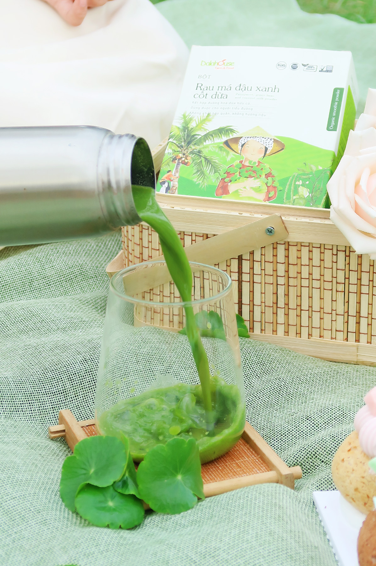 Mô tả Bột rau má đậu xanh cốt dừa hữu cơ Dalahouse thanh nhiệt giải độc cơ thể, làm đẹp da hộp 200 gr - 4