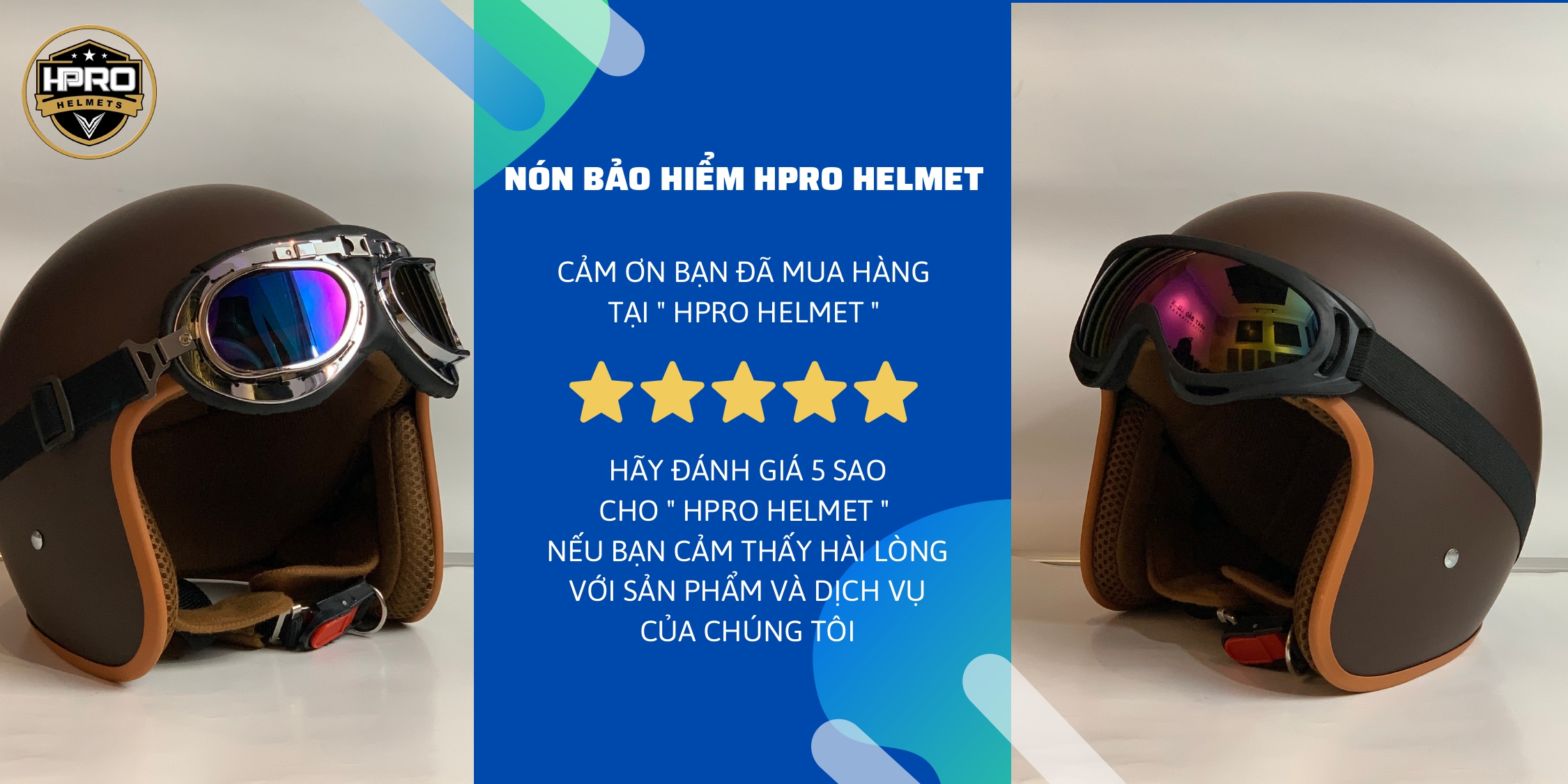 Mô tả Mũ bảo hiểm 3/4 đầu Sundy Helmets, màu nâu caffee sang trọng, hiện đại, kèm kính UV, phi công, Freesize (54-58cm) - 3