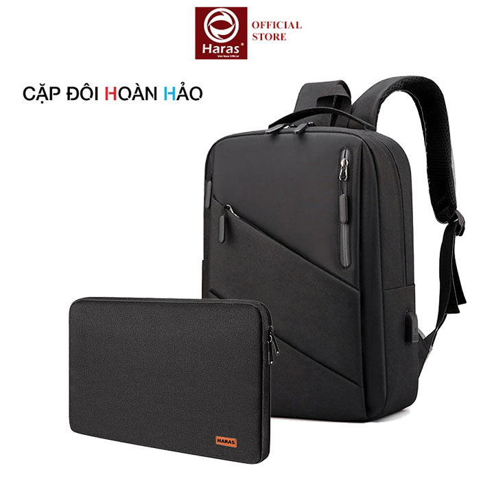 Chi tiết Combo Balo Laptop và Túi Chống Sốc HARAS HR298TC001