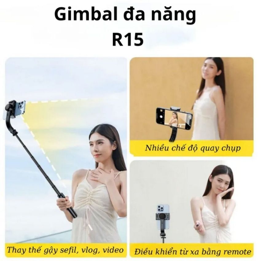 Gimbal chống rung R15, Tay cầm chống rung cho điện thoại điều khiển từ ...