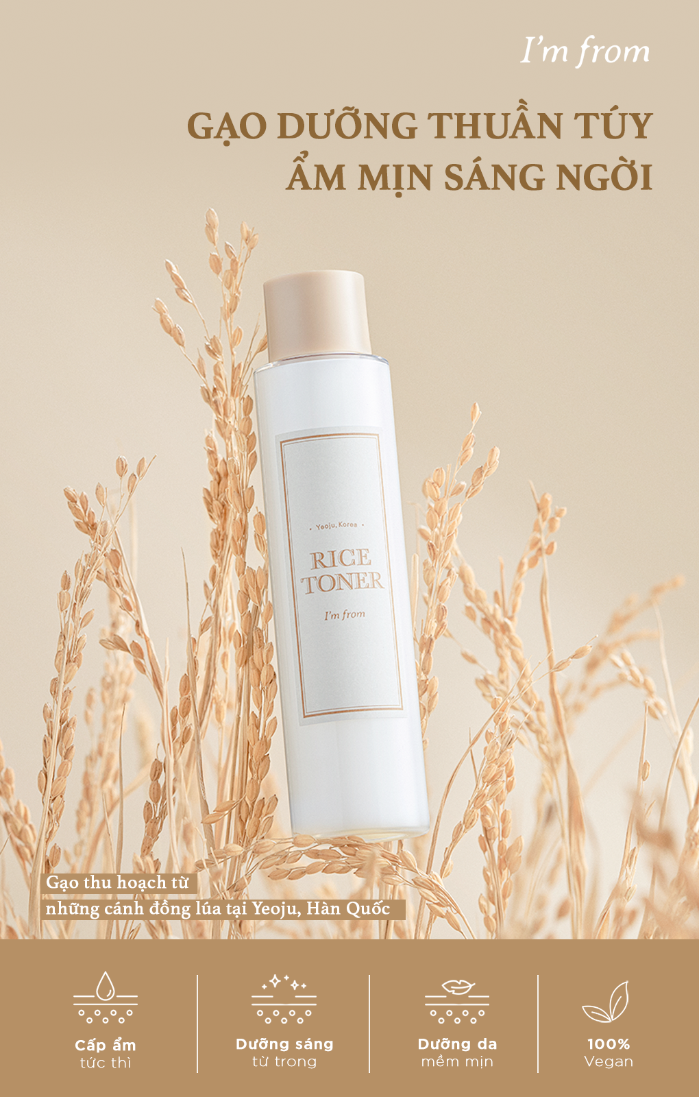 Mô tả Nước hoa hồng gạo cấp ẩm, hỗ trợ làm sáng da I'm from Rice Toner - 1