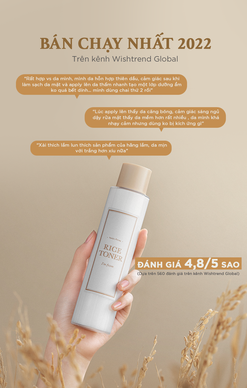 Mô tả Nước hoa hồng gạo cấp ẩm, hỗ trợ làm sáng da I'm from Rice Toner - 2