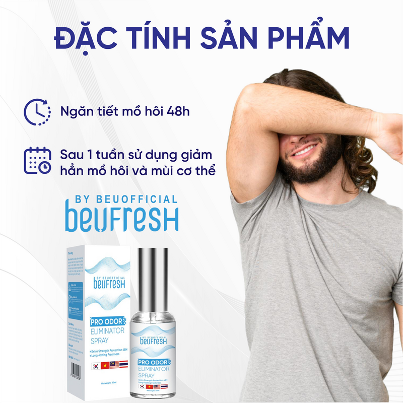 Mô tả Xịt khử mùi toàn thân, lăn khử mùi BEUFRESH ngăn tiết mồ hôi, hạn chế mùi cơ thể 30ml - 5