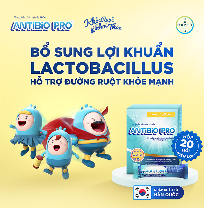 Mô tả Thực Phẩm bổ sung lợi khuẩn hỗ trợ đường ruột ANTIBIO PRO, Cân Bằng Hệ Vi Sinh Hộp 20 Gói x 1g - 1