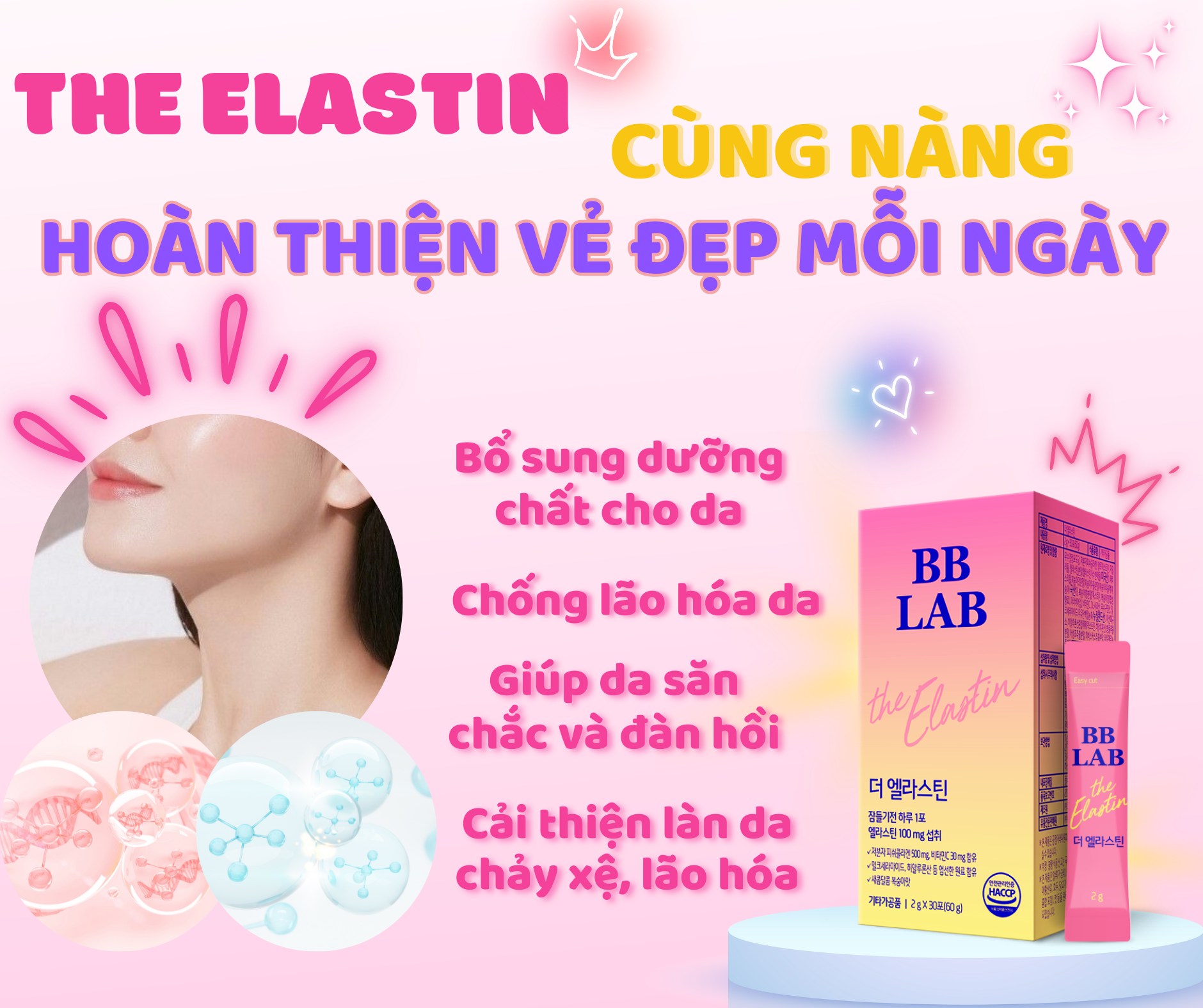 Bột uống BB LAB The Elastin - Hương đào