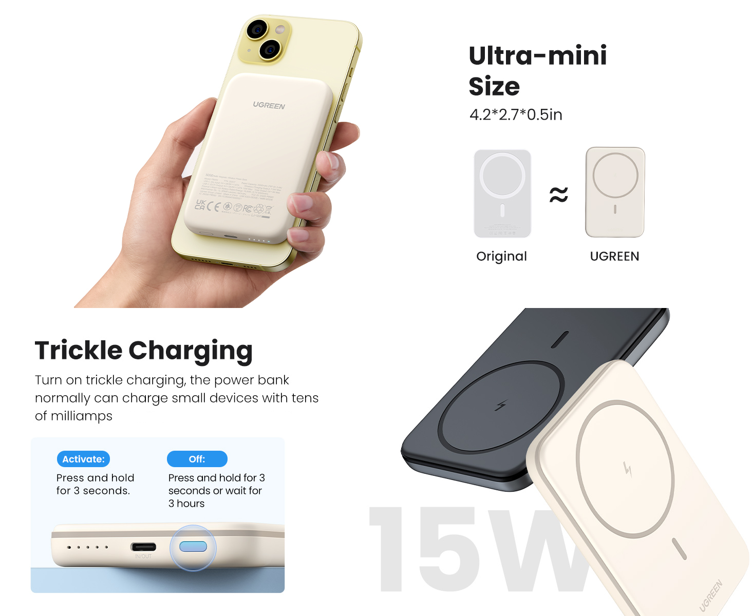 Pin sạc dự phòng nam châm Ugreen PB560 5000mAh