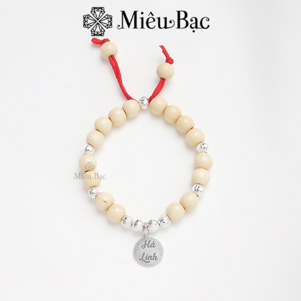 Mô tả Vòng dâu tằm cho bé sơ sinh mix charm bi bạc, Miêu Bạc Quà thôi nôi dành tặng cho bé [KHẮC TÊN MIỄN PHÍ] MT45 - 6
