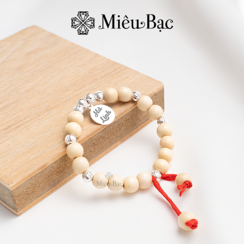Mô tả Vòng dâu tằm cho bé sơ sinh mix charm bi bạc, Miêu Bạc Quà thôi nôi dành tặng cho bé [KHẮC TÊN MIỄN PHÍ] MT45 - 7