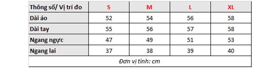 Thông số kỹ thuật Áo Khoác Chống Nắng Couple TX WOK 2064