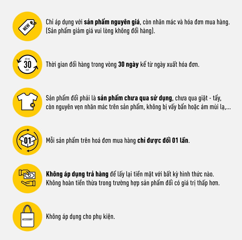 Điều kiện đổi trả sản phẩm Couple TX