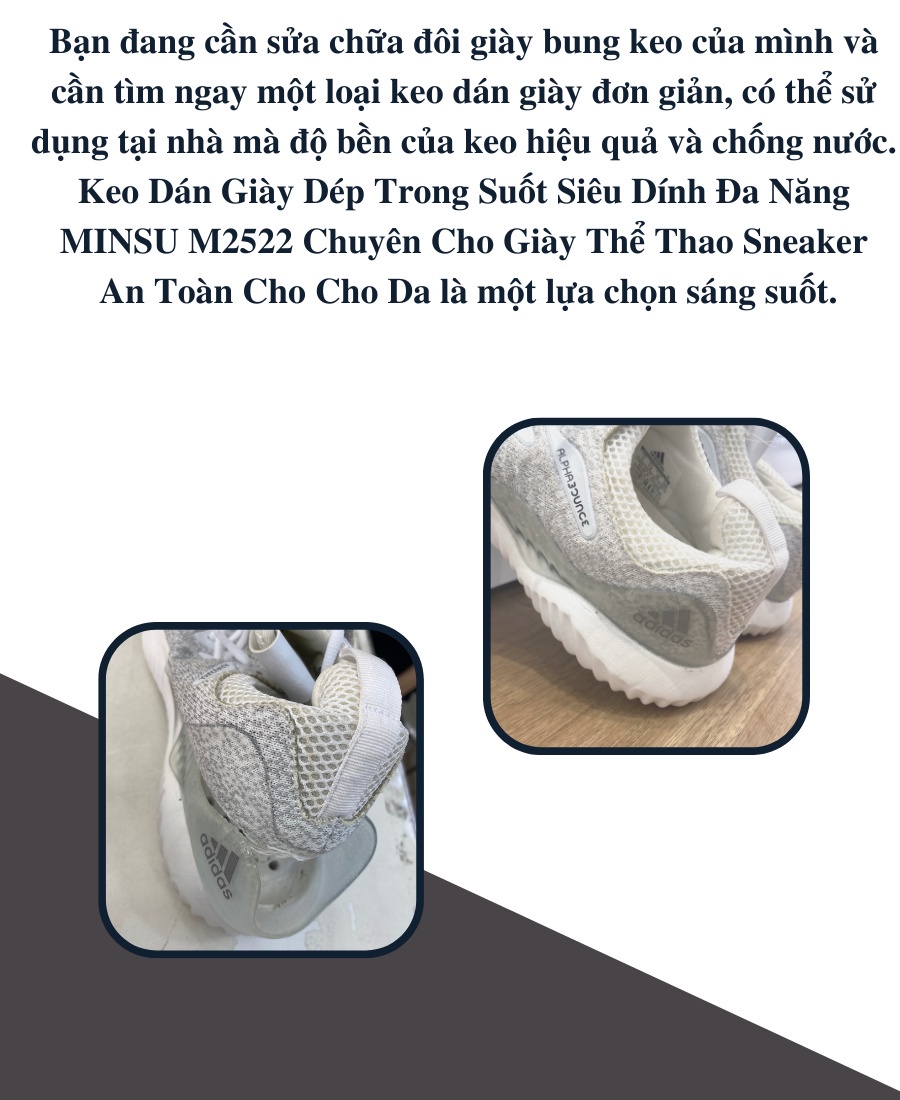 Mô tả Keo Dán Giày Trong Suốt Siêu Dính Đa Năng Chính Hãng MINSU M2522 Chuyên Dụng Cho Giày Dép Thể Thao An Toàn Cho Da 60ml - 5