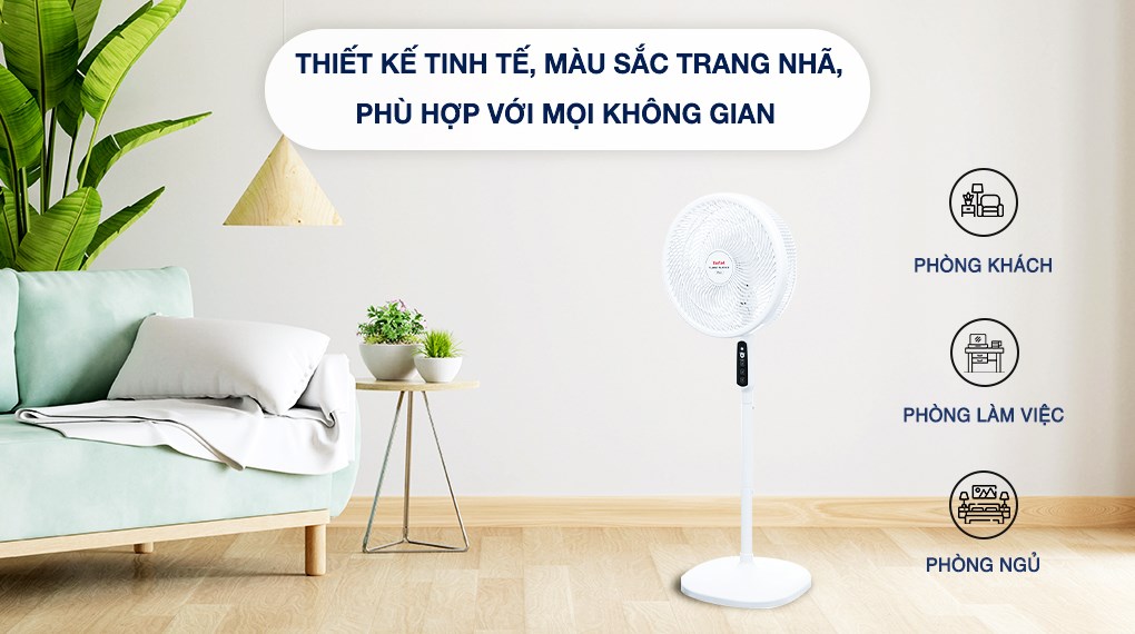 Mô tả Quạt đứng có điều khiển từ xa Tefal Turbo Silence Plus VH689690 - Gió đối lưu đa chiều - 3