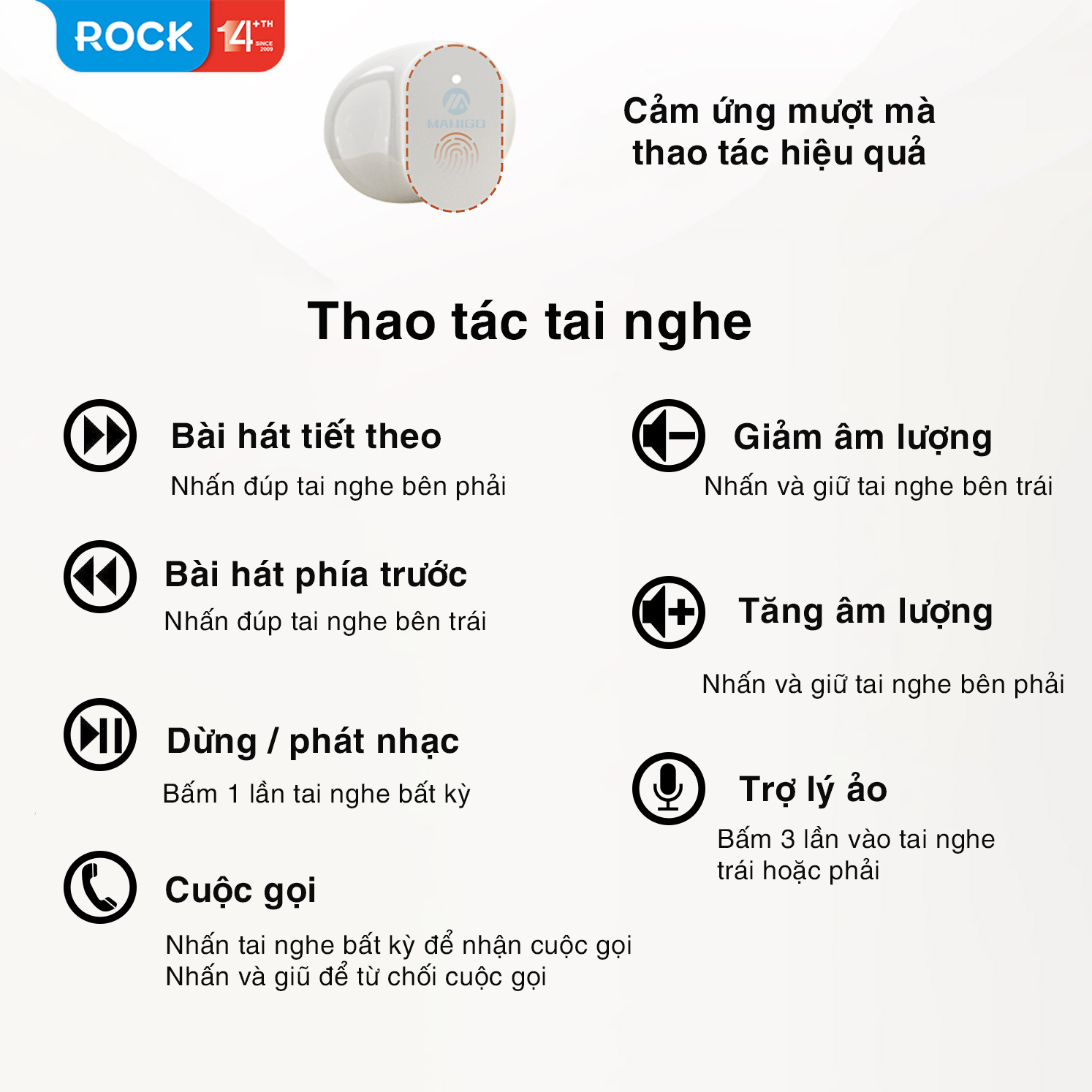 Mô tả Tai nghe bluetooth không dây nhét tai Rockspace EB900 TWS có mic hàng chính hãng bảo hành 12 tháng - 2