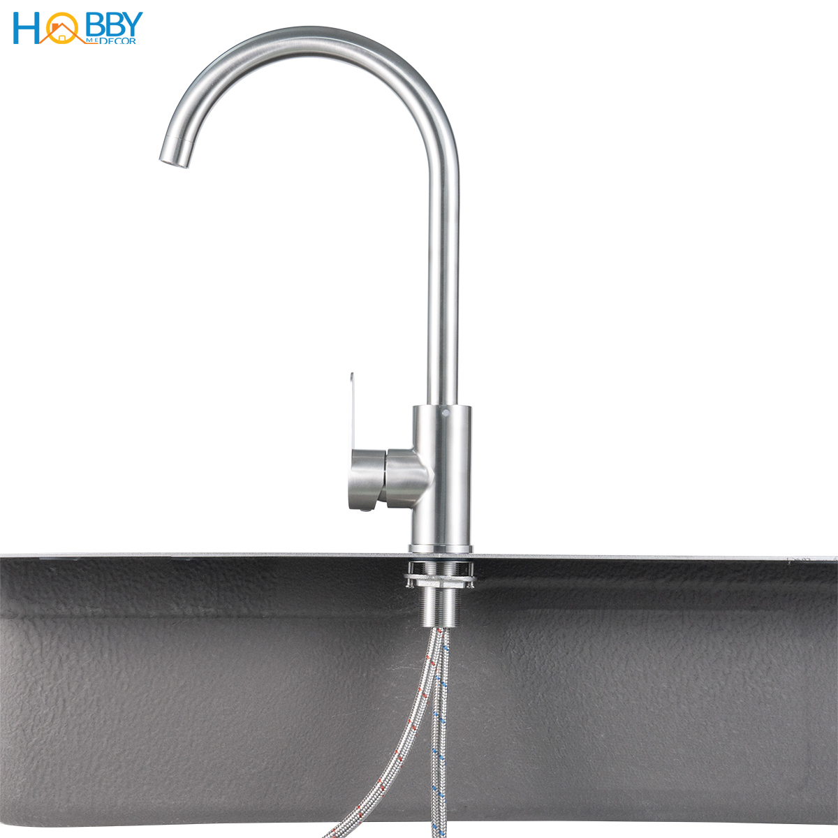 Mô tả Vòi nước rửa chén bát nóng lạnh inox 304 Hobby Home Decor CRC2 - 7