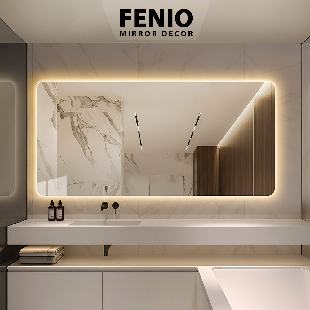 Mô tả Gương đèn led treo tường nhà tắm Gương hình chữ nhật có led cảm ứng decor phòng toilet (LH) - 1