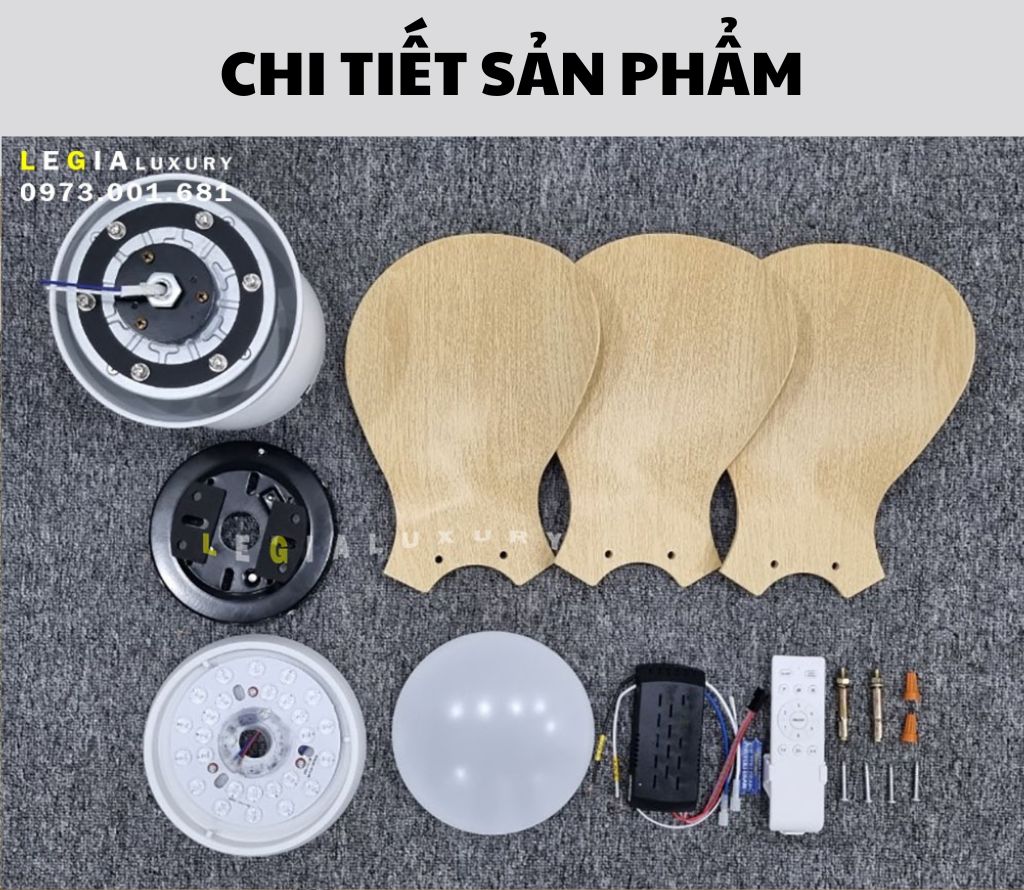 Mô tả Quạt Trần Mini 3 Cánh Giá Rẻ LÊ GIA LGFAN730V - Chiều Cao 22cm - Sải Cánh 61cm - Bảo Hành 5 Năm - 8
