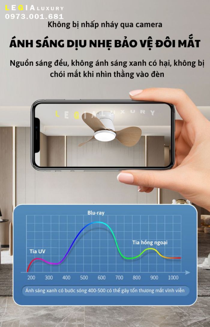 Mô tả Quạt Trần Mini 3 Cánh Giá Rẻ LÊ GIA LGFAN730V - Chiều Cao 22cm - Sải Cánh 61cm - Bảo Hành 5 Năm - 5
