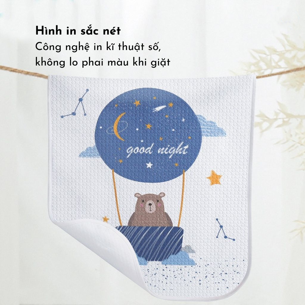 Mô tả Lót Chống Thấm 4D Xuất Khẩu Hàn Quốc Cho Bé Chất Liệu An Toàn, 4 Lớp Bền Đẹp, Họa Tiết Đáng Yêu IQKAO - 2