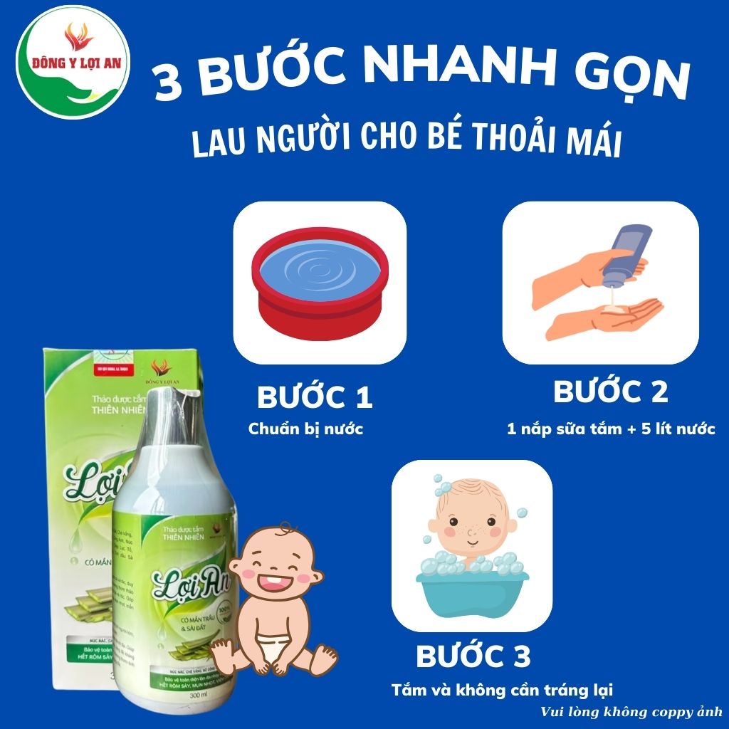 Mô tả Sữa Tắm Lợi An Sữa Tắm Gội Dành Cho Bé Từ Sơ Sinh Hộp 300ml - 3