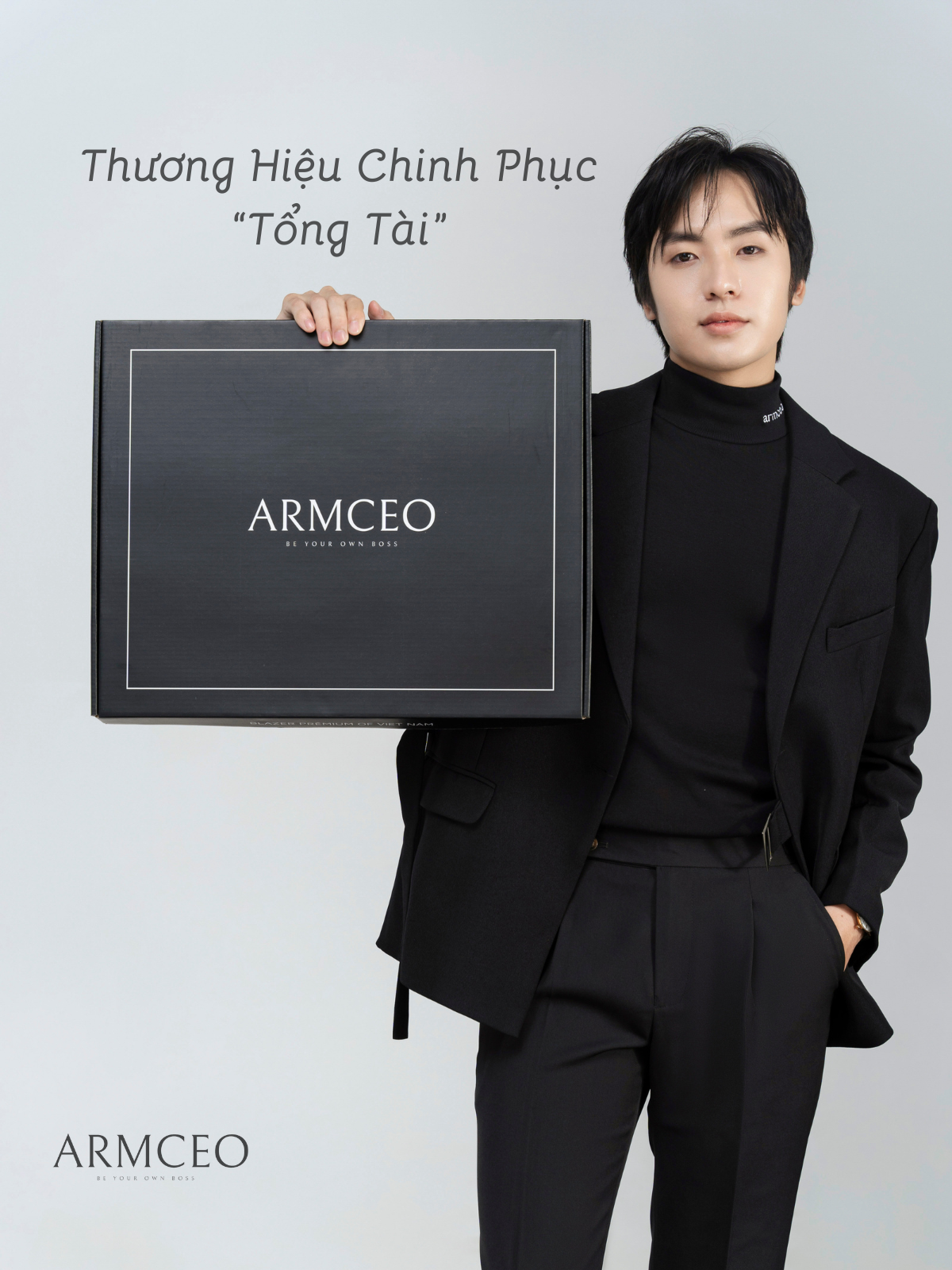 Mô tả Áo blazer nam cao cấp  ARMCEO LUX đai cài, có đệm vai, form tôn dáng chuẩn Hàn Quốc -ARK01 - 8