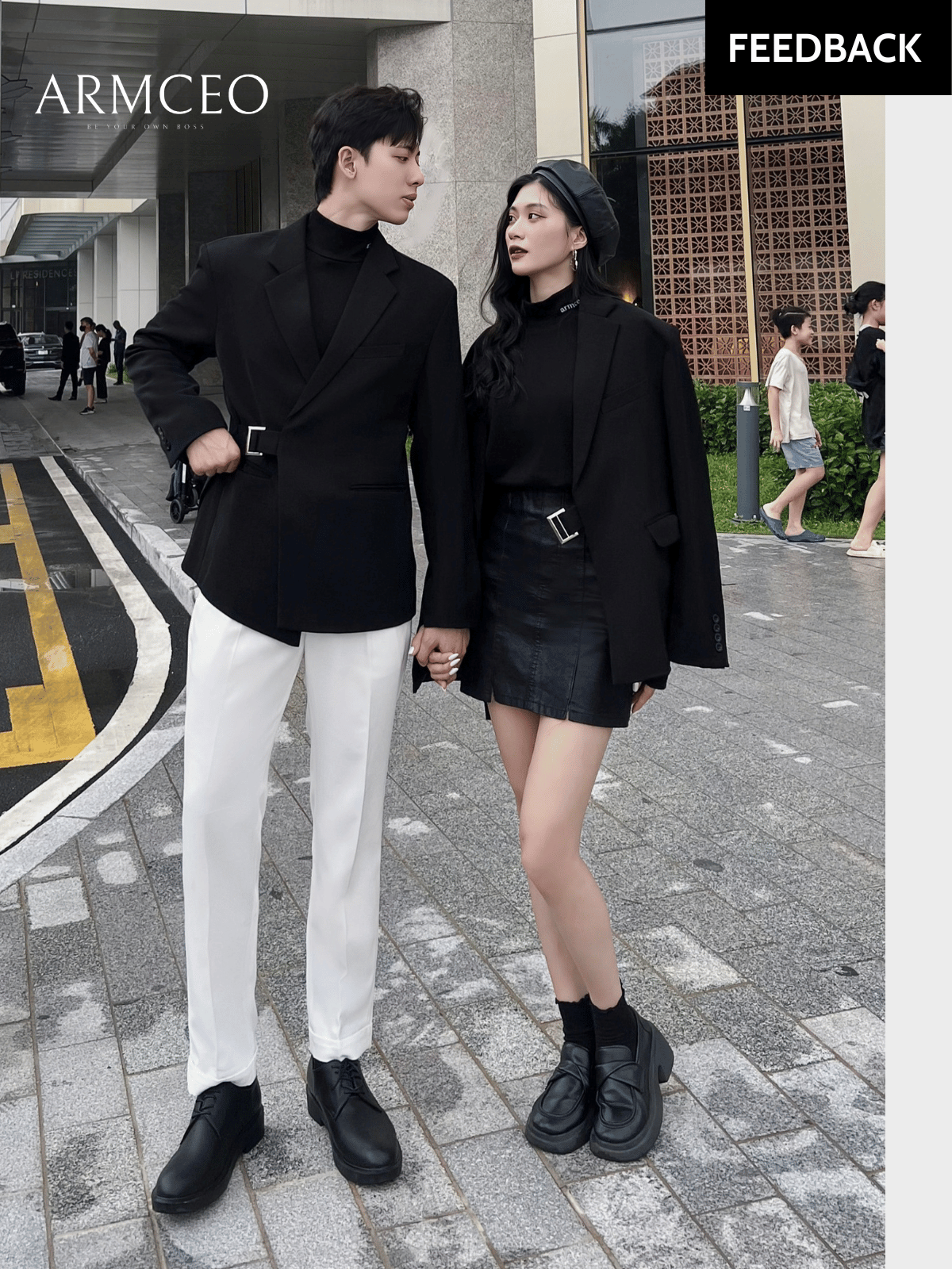 Mô tả Áo blazer nam cao cấp  ARMCEO LUX đai cài, có đệm vai, form tôn dáng chuẩn Hàn Quốc -ARK01 - 12