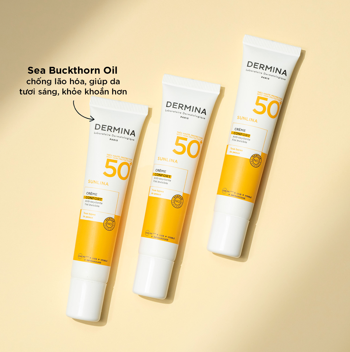 Kem Chống Nắng Bảo Vệ Da 360 Độ Dermina Sunlina Comforting Sun Cream ...
