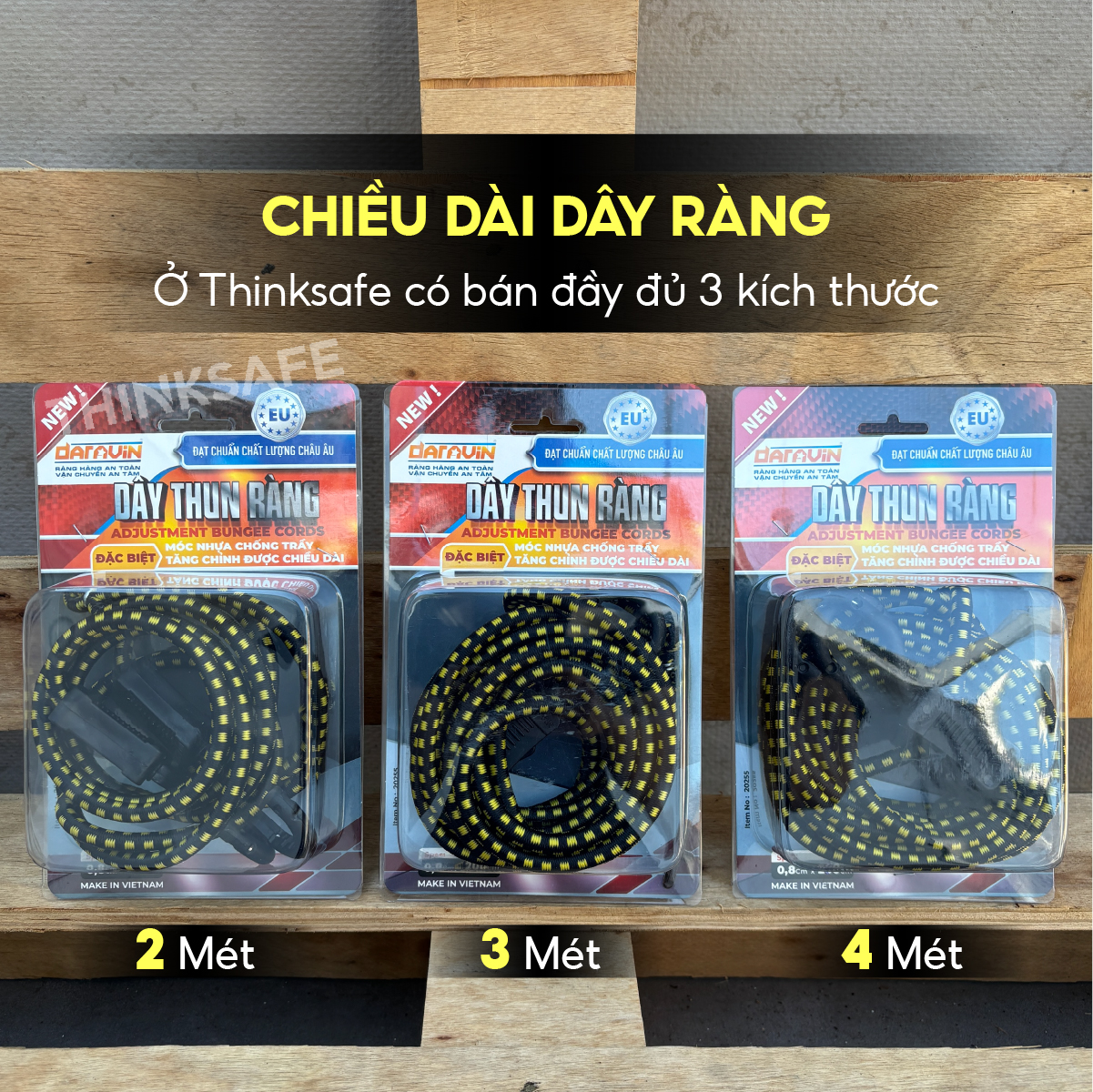 Dây ràng đồ xe máy Daravin dài 2m, 3m, 4m Dây thun ràng tăng chỉnh, dây ...