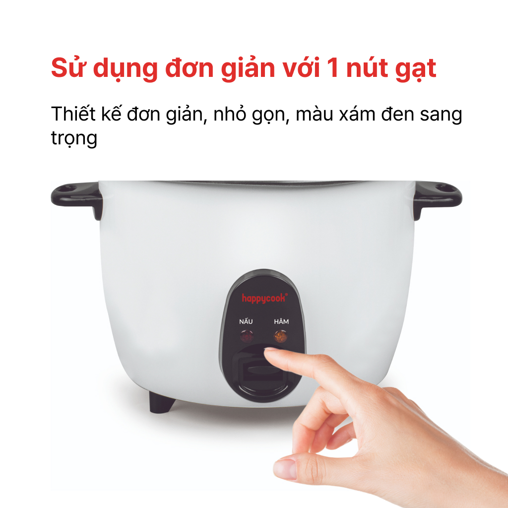 Mô tả Nồi cơm điện nắp rời 1.8L HAPPYCOOK, HCD-180B - 6