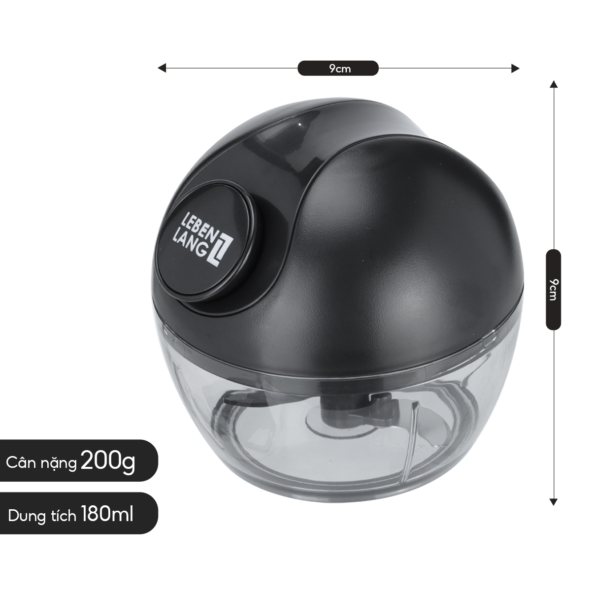 Mô tả Dụng cụ xay tỏi ớt, thực phẩm Lebenlang LBL3999, 180ml, lưỡi dao xay bén, dây kéo rút tiện lợi - 7