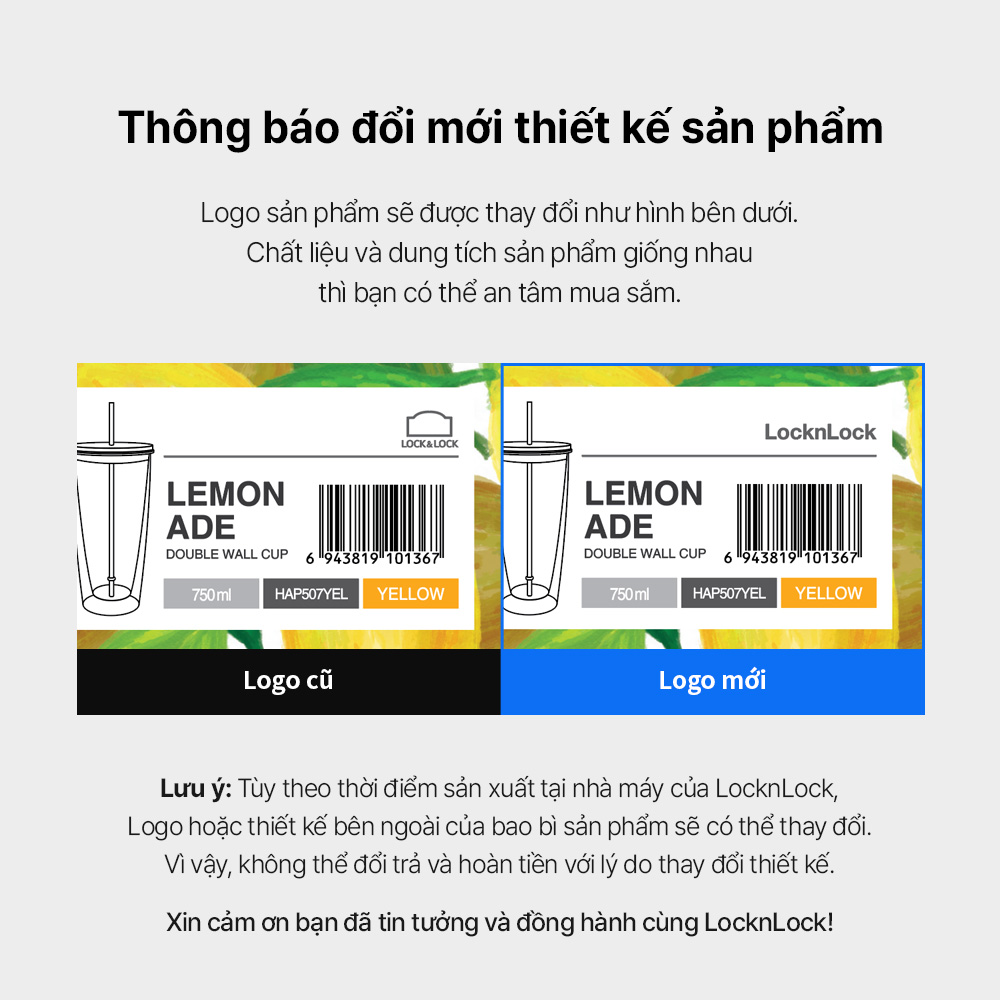 Chất liệu và họa tiết ly LocknLock