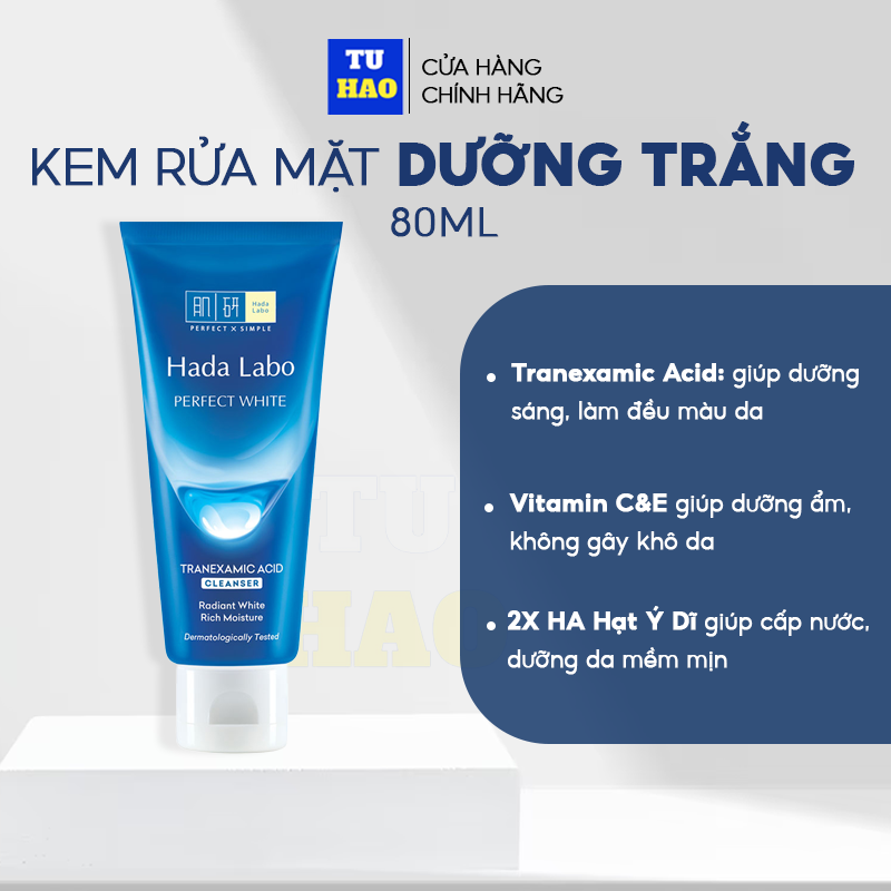 Mô tả Sữa rửa mặt Hada Labo dưỡng ẩm, dưỡng trắng  80g - Từ Hảo - 1