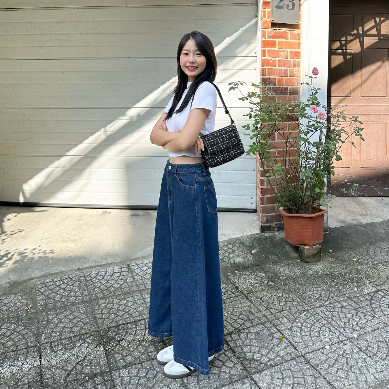 Mô tả Túi xách Vuông Shop®️ vải tweed sang trọng đeo vai và đeo chéo vừa điện thoại đi tiệc đi chơi thanh lịch - 6