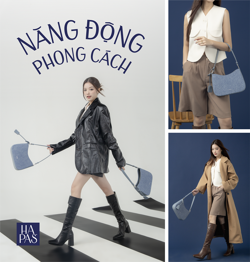 Mô tả Túi Xách Nữ Đeo Vai Aura Denim In You Hobo Quai Ngắn Sz 24 HAPAS - TDV23059 - 4