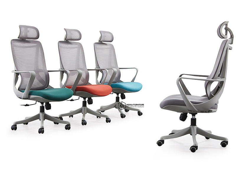 Mô tả Ghế văn phòng công thái học Nghiafurniture Niko, Nâng hạ, ngả lưng, nệm cao cấp, bảo hành 3 năm - 2