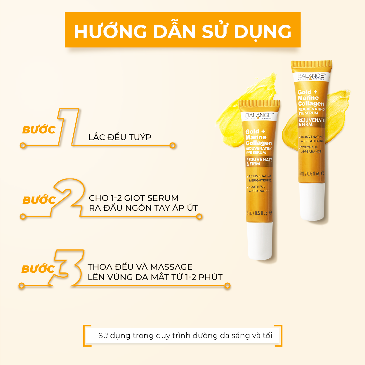 Mô tả Serum Tái Tạo Và Dưỡng Da Mắt Balance Active Formula Gold Collagen Rejuvenating eye 15ml - 3