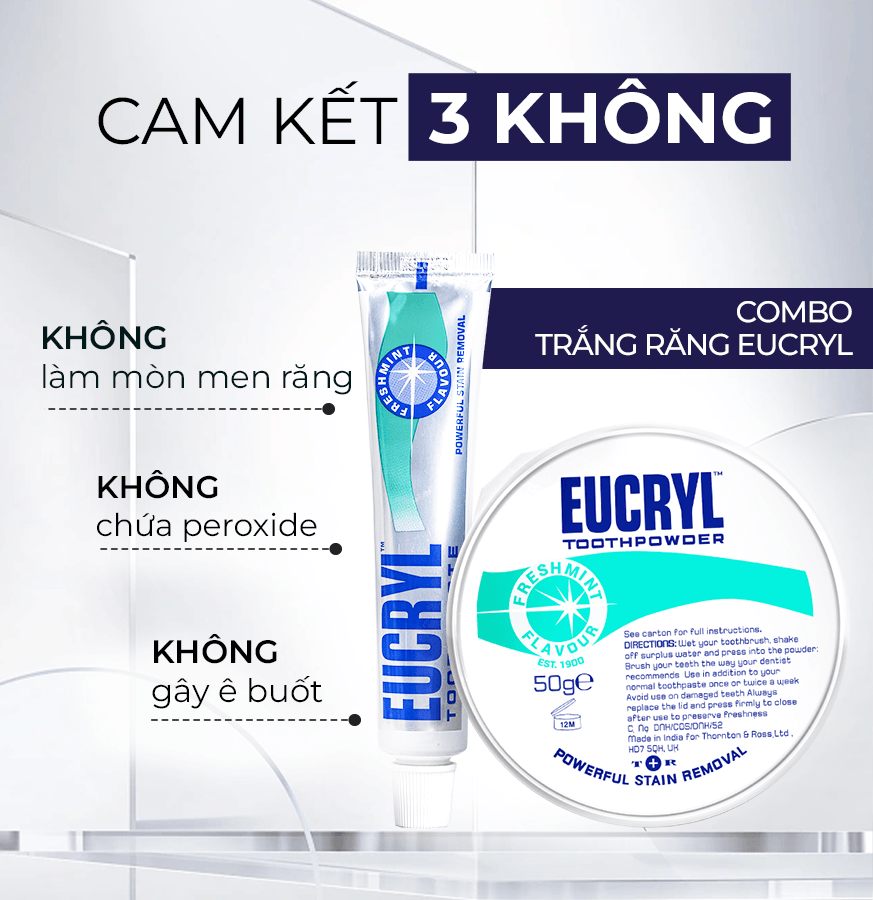 Mô tả Bột Bạc Hà Giúp Sạch Miệng Trắng Răng, Hơi Thở Thơm Mát Eucryl Toothpower 50g - 3