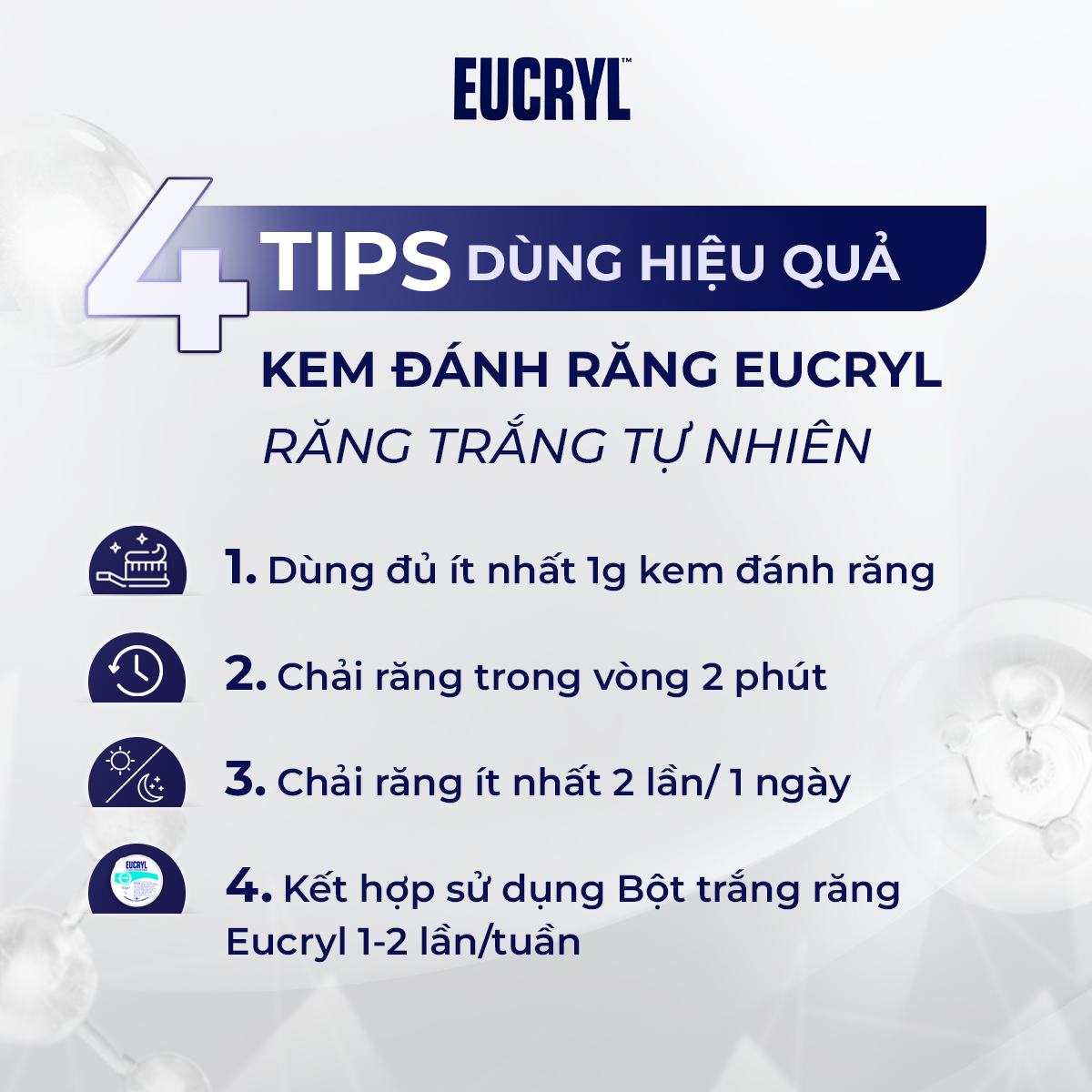 Mô tả Kem Đánh Răng Bạc Hà Tẩy Trắng Eucryl Toothpaste 62g - 4
