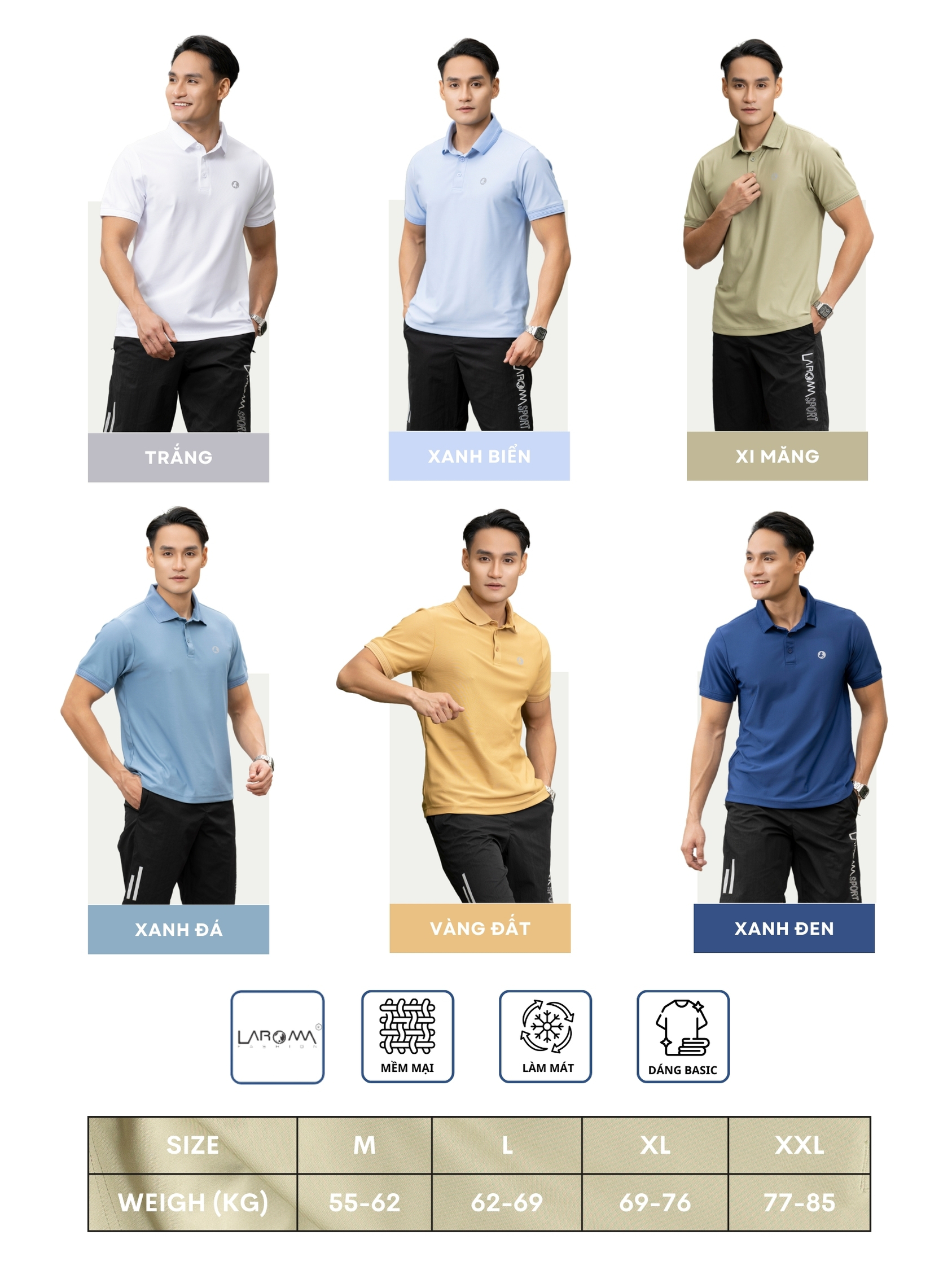 Mô tả Bộ Thể Thao Nam Basic Laroma | Trẻ trung - Năng động - 3
