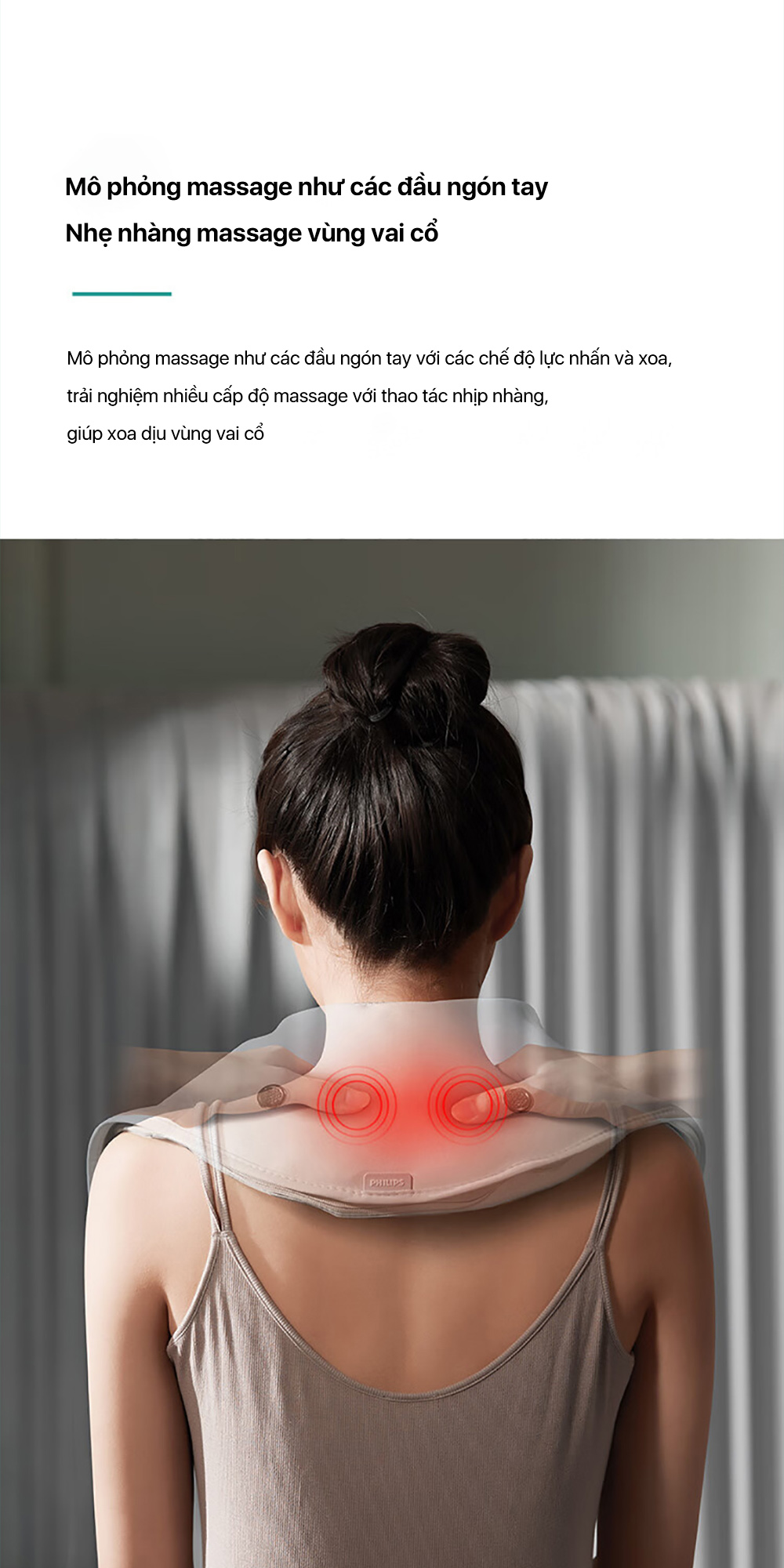 Mô tả Máy Massage Cổ Vai Gáy PHILIPS 3201N-massage thư giãn vùng vai cổ,hiệu quả giảm căng thẳng mệt mỏi - 4