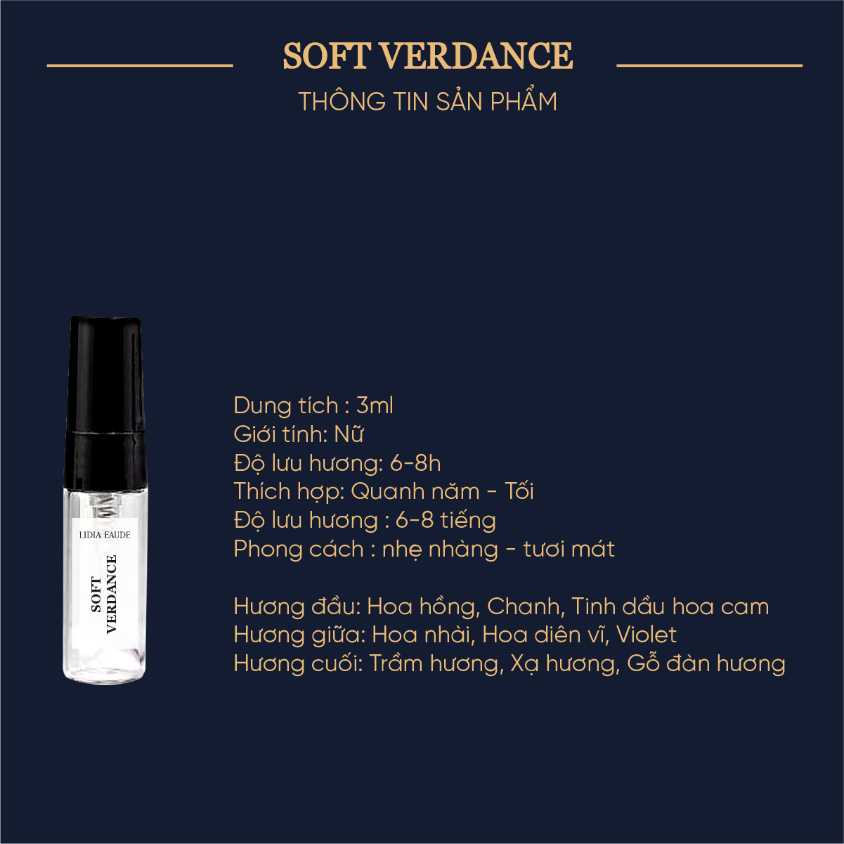 Mô tả Tinh dầu nuoc hoa trầm hương Thiên Mộc Hương dạng xịt tiện lợi 3ml - Trầm Hương Đại An Store - 1