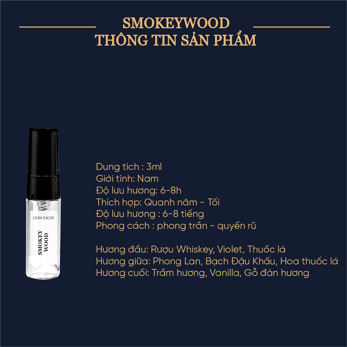 Mô tả Tinh dầu nuoc hoa trầm hương Thiên Mộc Hương dạng xịt tiện lợi 3ml - Trầm Hương Đại An Store - 2
