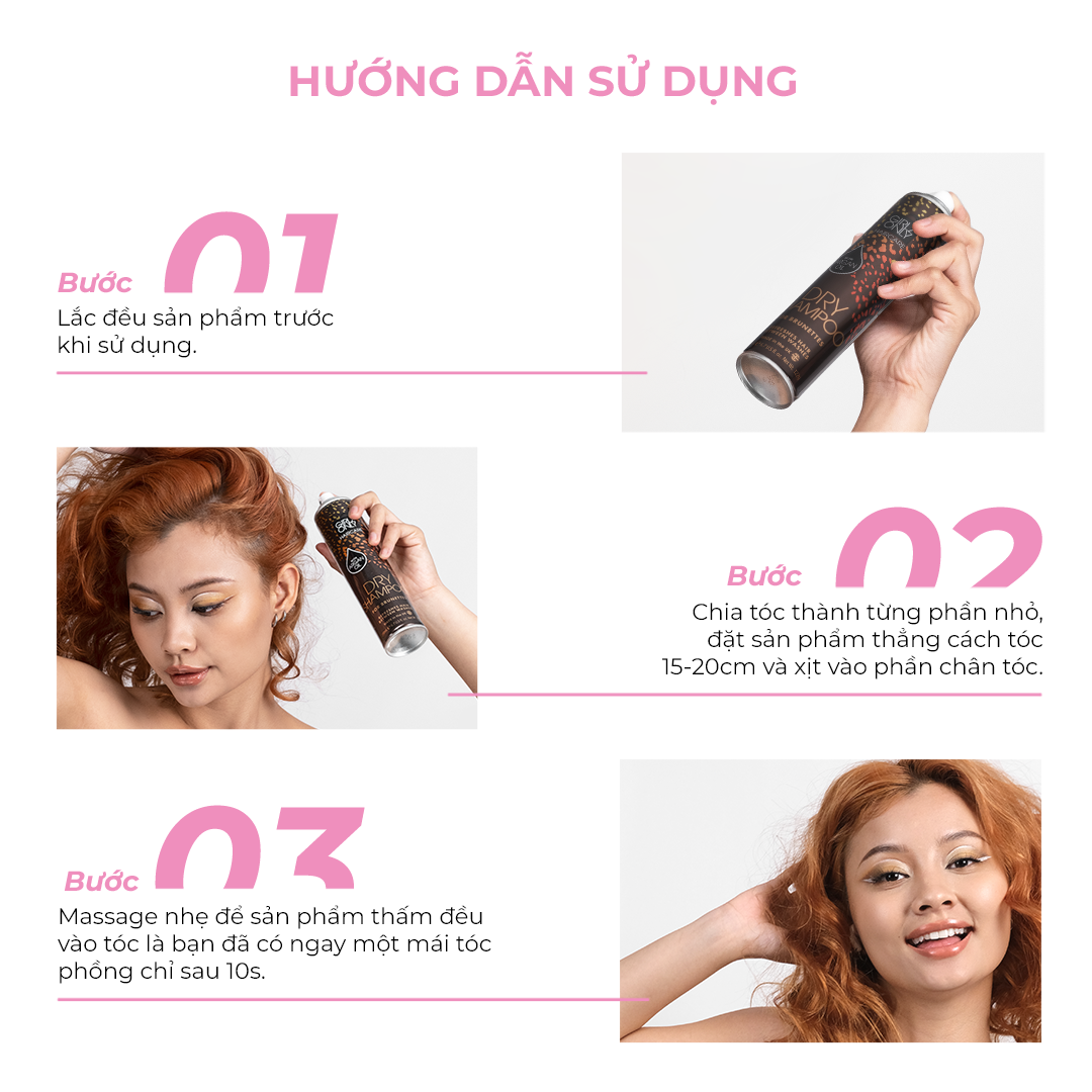 Mô tả Dầu Gội Khô Dry Shampoo Girlz Only Party Nights (Hồng) travel size 100ml - 5