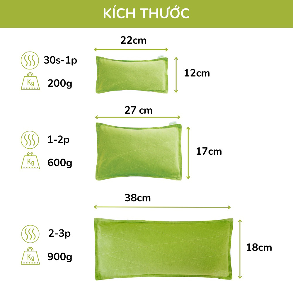 Mô tả Gối Chườm Thảo Dược Chườm Nóng Lạnh Đa Năng Hapaku, Giảm Nhức Mỏi, Thư Giãn Cơ Thể - 2